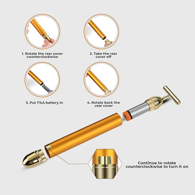 24k Gold Electric Facial Massager